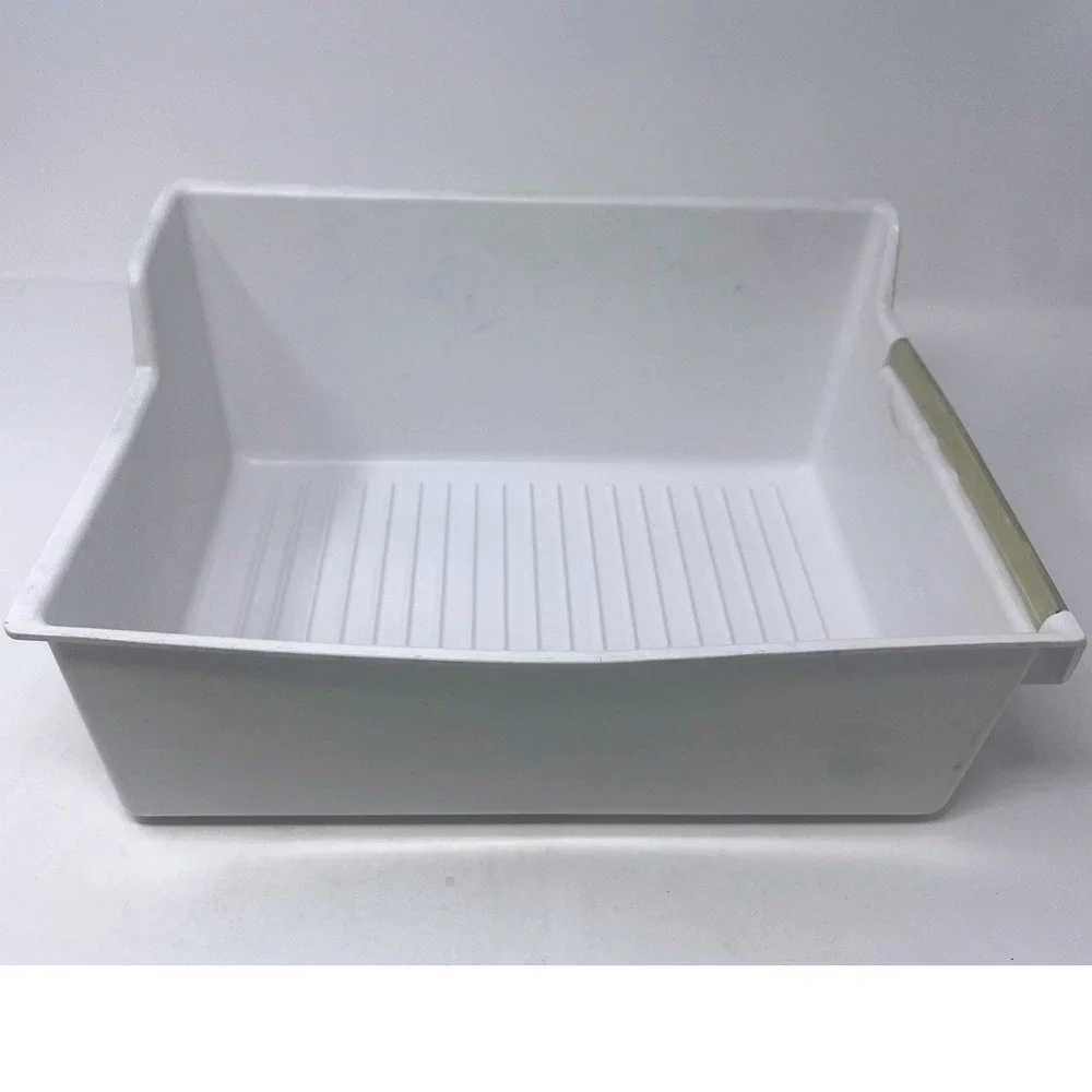 Vintage Gibson Refrigerator Freezer Ice Bin Bucket 69032 White Gold Trim 12x9x5.